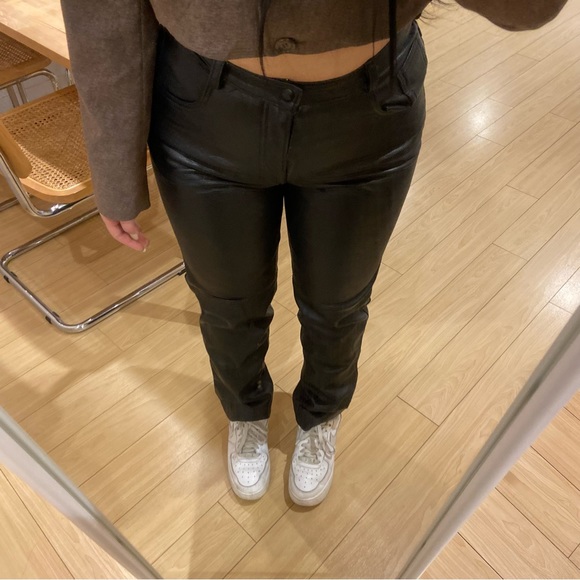 VINTAGE Genuine Leather Trousers -Size 12 NWT - Picture 2 of 12